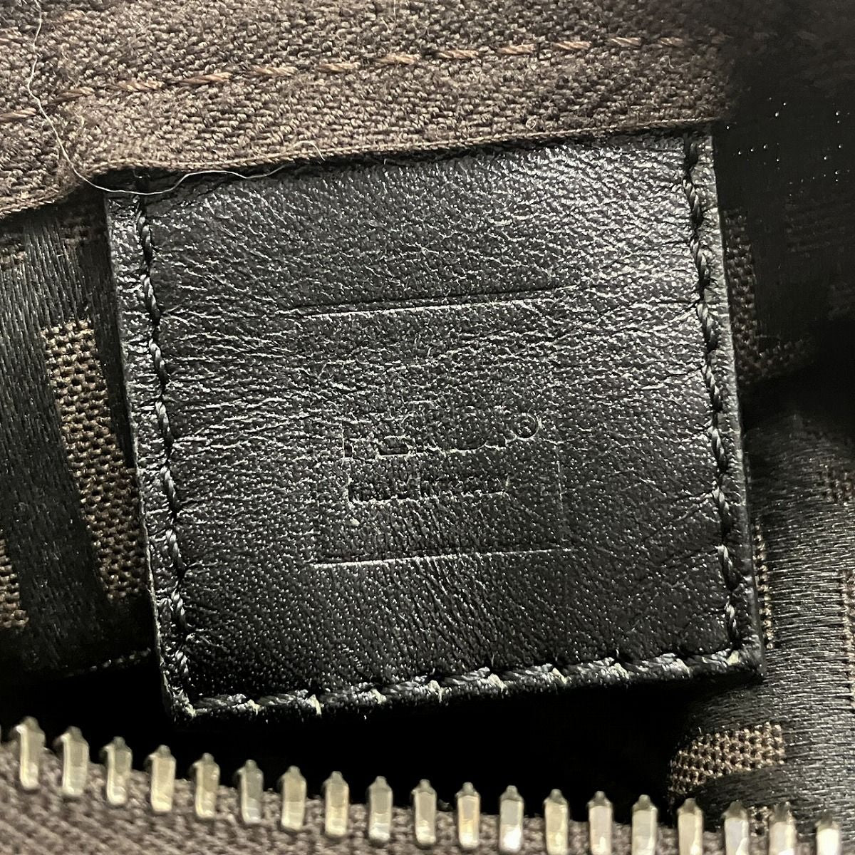 Fendi Zucca Pattern Pouch Handbag Canvas Leather — view 4