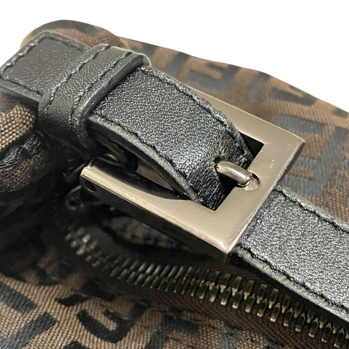 Fendi Zucca Pattern Pouch Handbag Canvas Leather — view 7