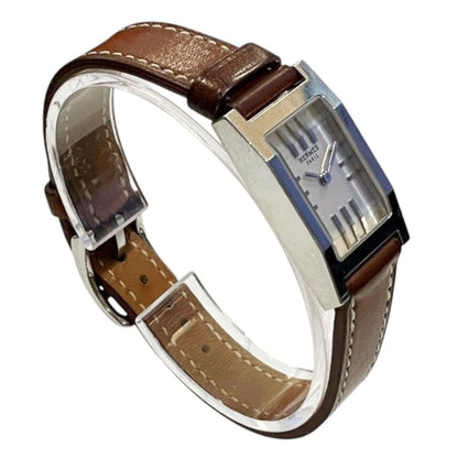 Hermes Tandem Watch SS Leather Quartz — view 3