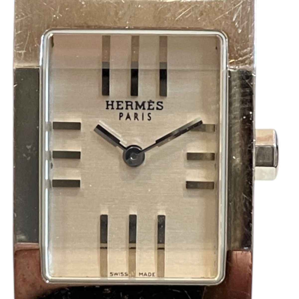 Hermes Tandem Watch SS Leather Quartz — view 4