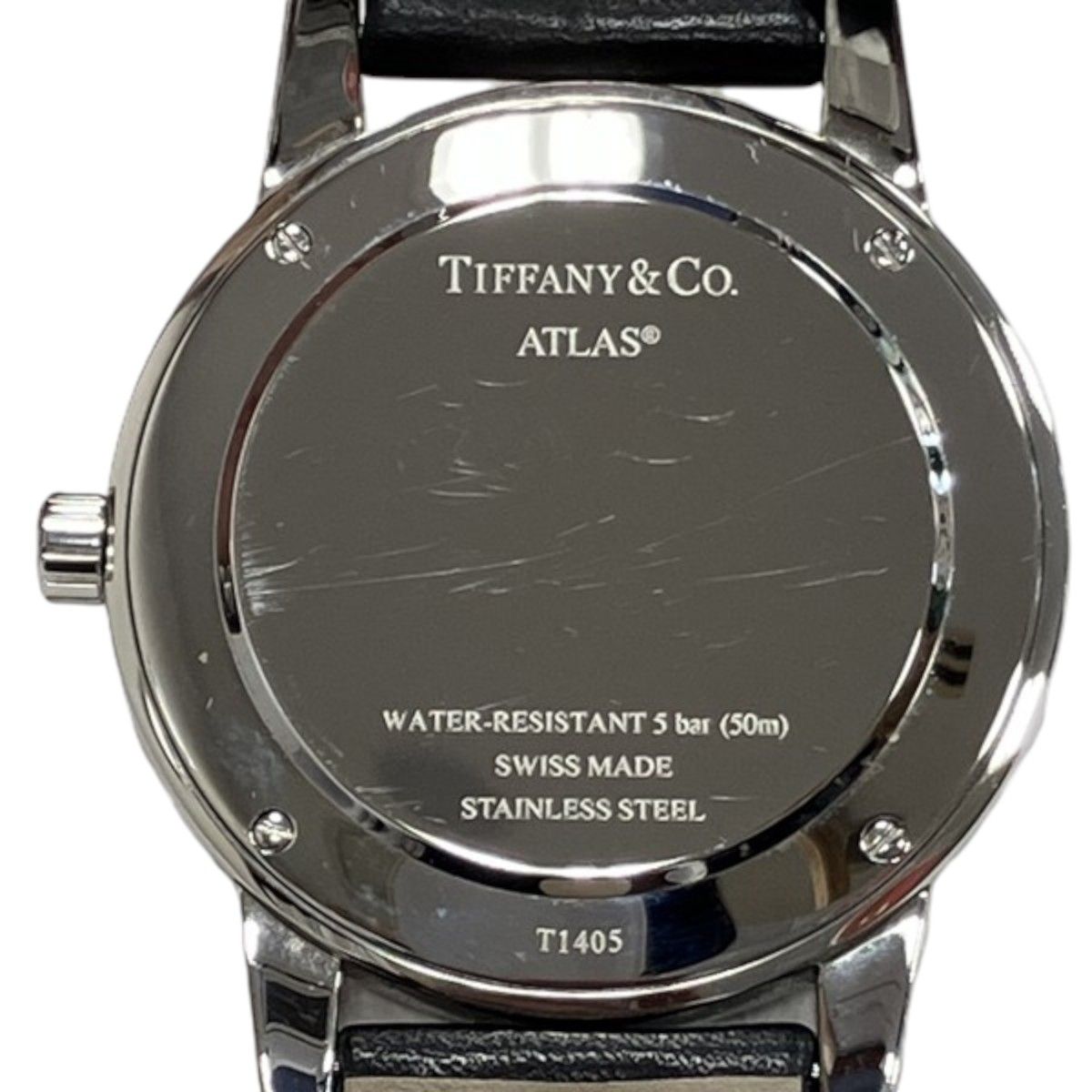 Tiffany & Co Atlas Dome Watch SS Leather Quartz White Dial — view 5