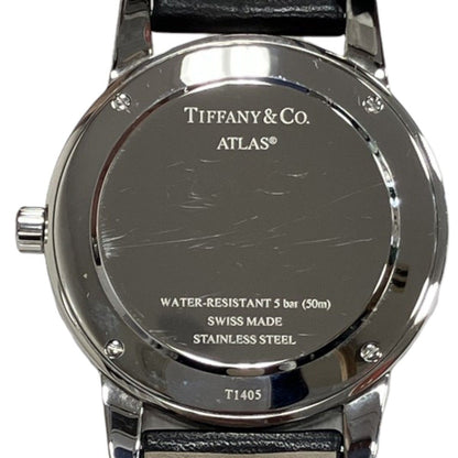 Tiffany & Co Atlas Dome Watch SS Leather Quartz White Dial — view 5