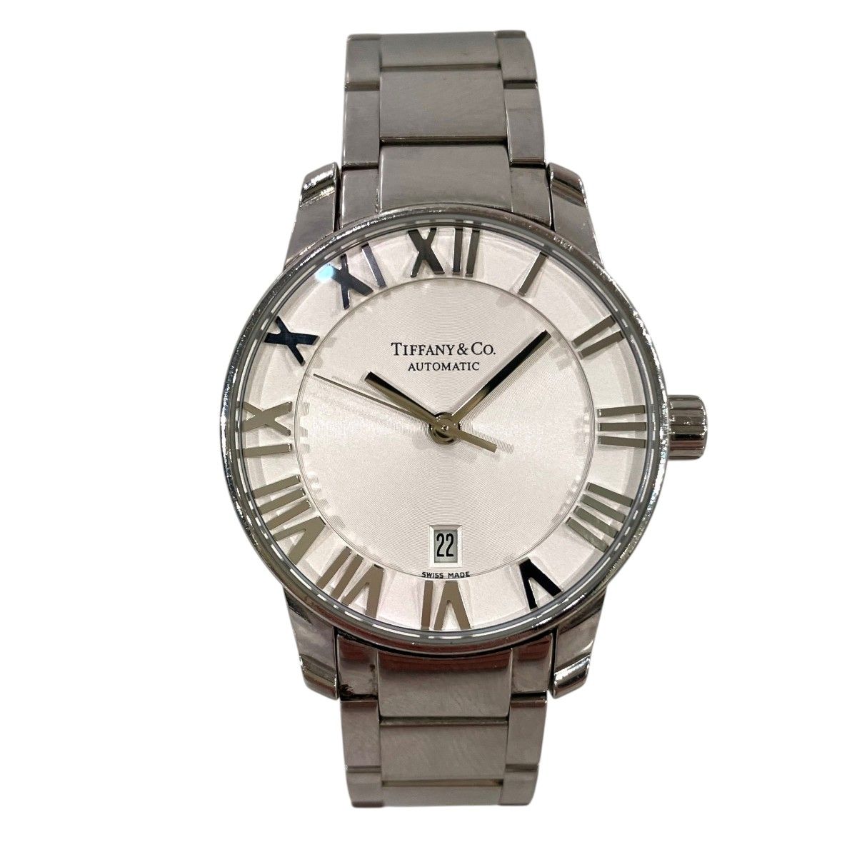 Tiffany & Co Atlas Dome Watch SS Automatic Silver Dial