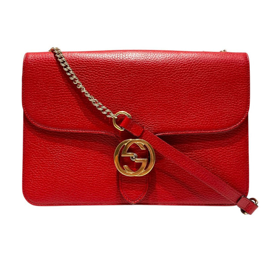 Gucci Interlocking Shoulder Bag Leather