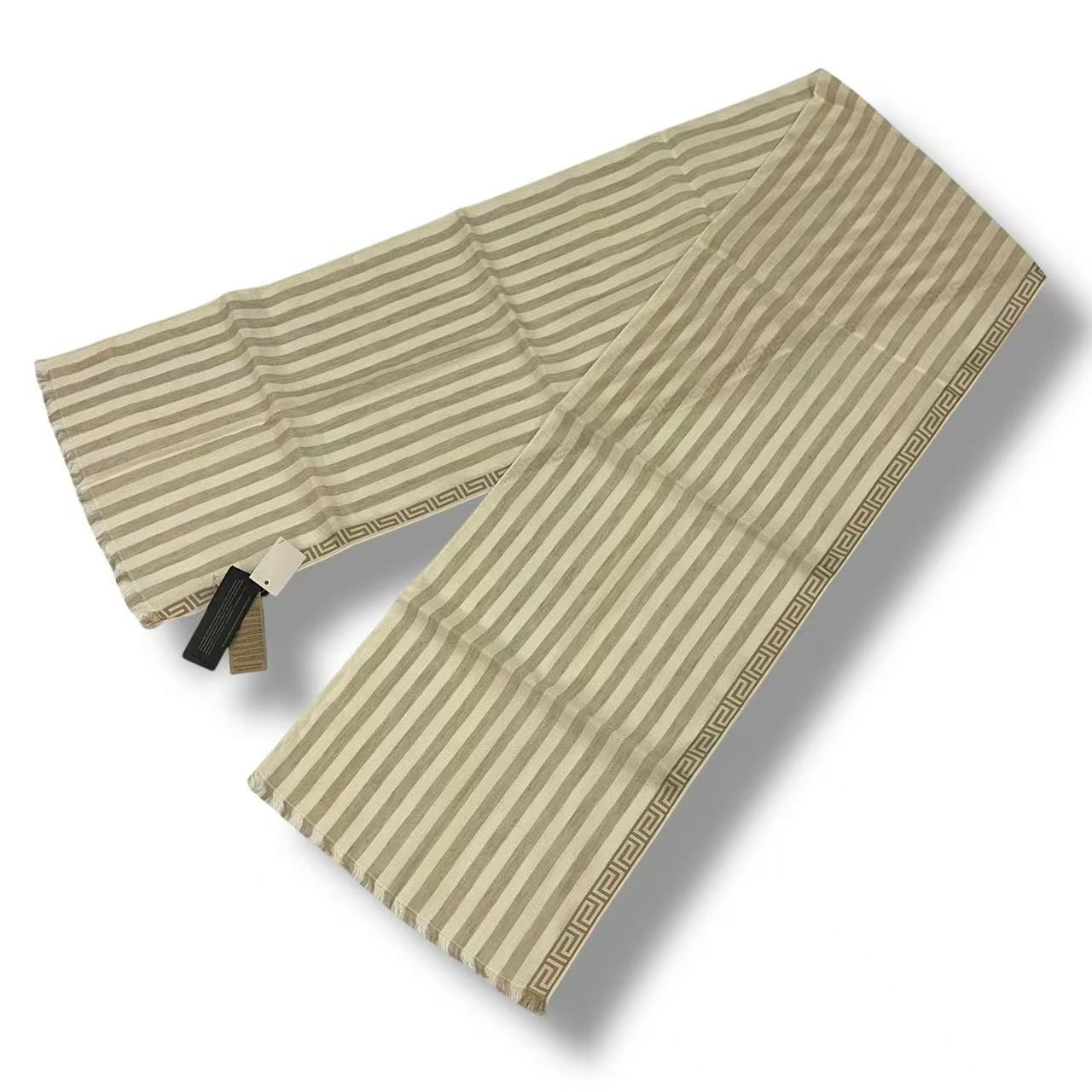 Versace Scarf Shawl Fringe Beige — view 4