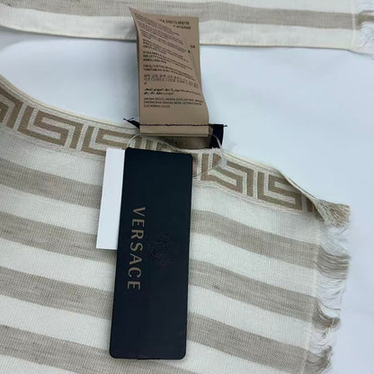 Versace Scarf Shawl Fringe Beige — view 8