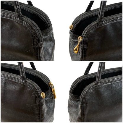 Loewe Anagram Logo Mini Handbag Black Nappa Leather Gold Vintage — view 4