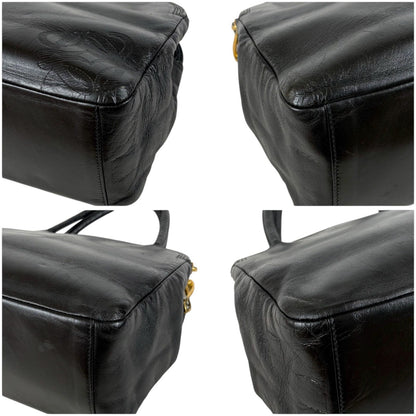 Loewe Anagram Logo Mini Handbag Black Nappa Leather Gold Vintage — view 5
