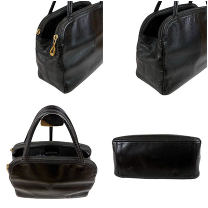 Loewe Anagram Logo Mini Handbag Black Nappa Leather Gold Vintage — view 3