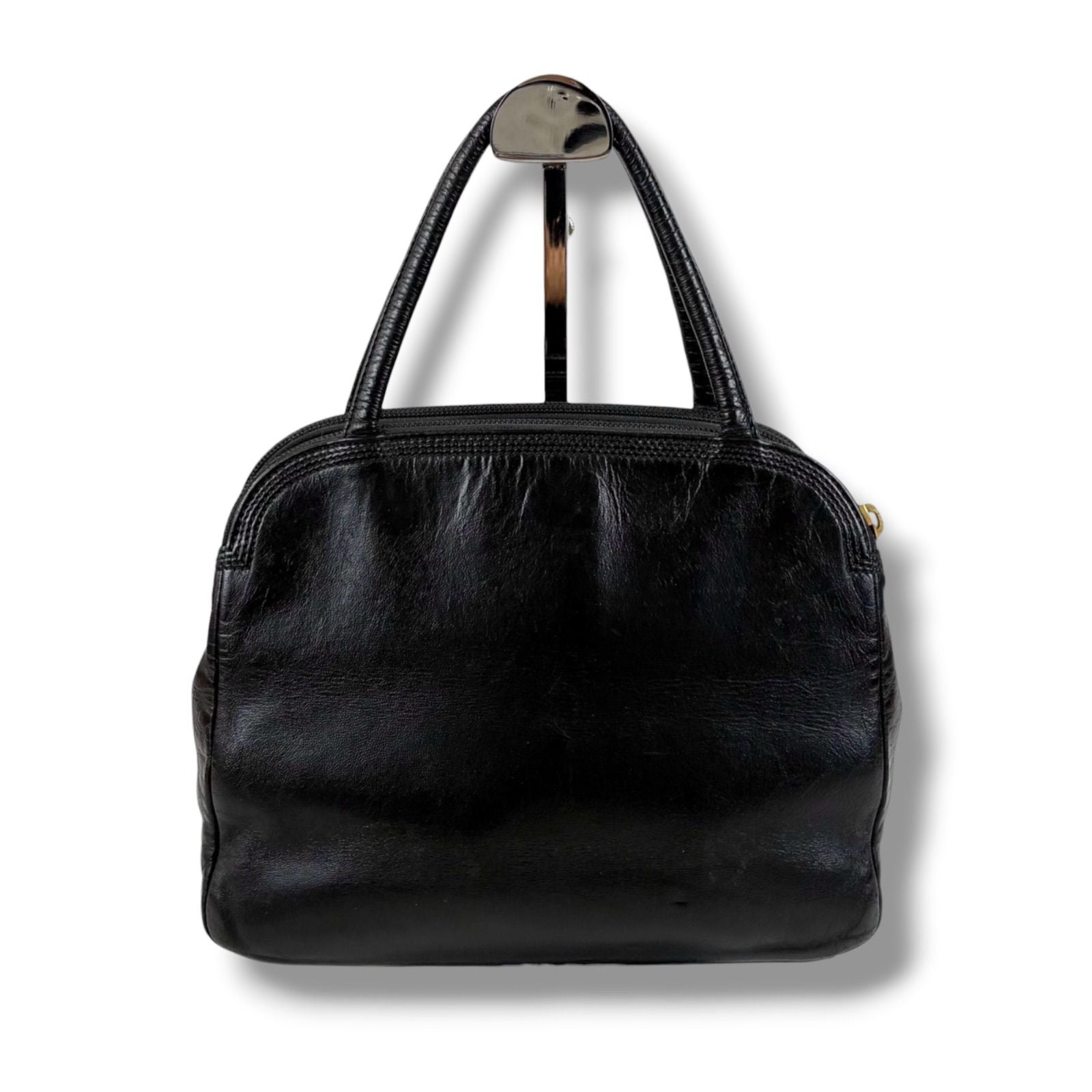Loewe Anagram Logo Mini Handbag Black Nappa Leather Gold Vintage — view 2