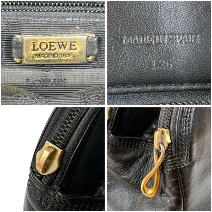 Loewe Anagram Logo Mini Handbag Black Nappa Leather Gold Vintage — view 8