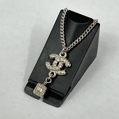 Chanel Necklace CC Logo Rhinestone Cube Charm — view 2