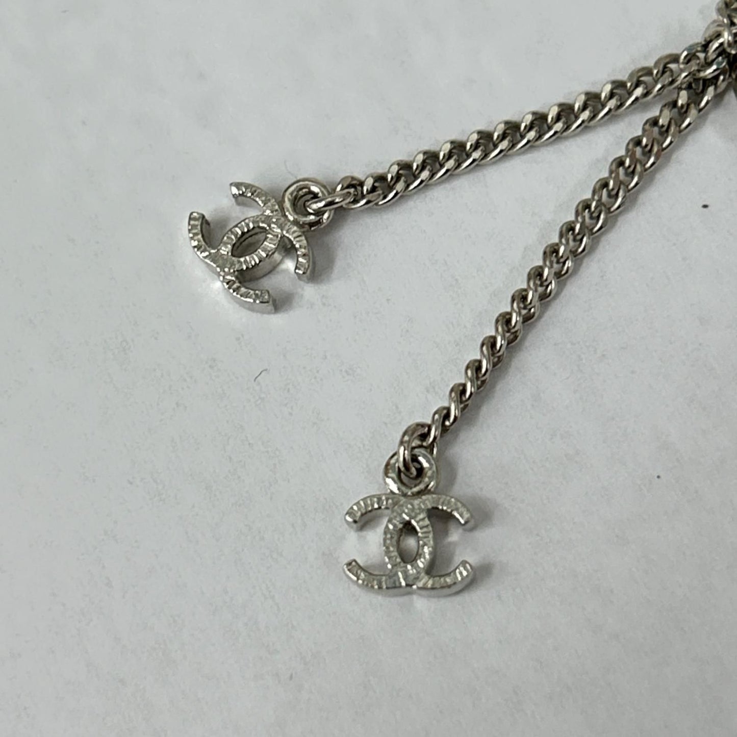 Chanel Necklace CC Logo Rhinestone Cube Charm — view 5