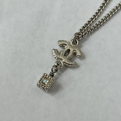Chanel Necklace CC Logo Rhinestone Cube Charm — view 4