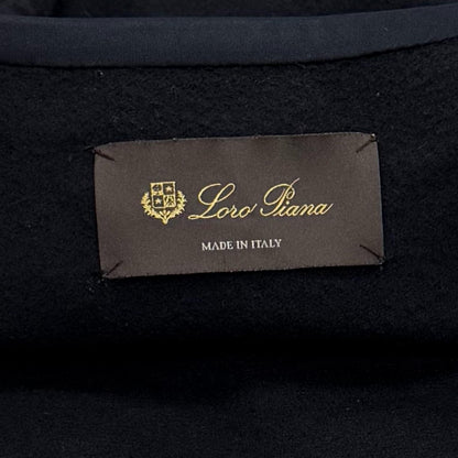 Loro Piana Cashmere with Belt Tailored Coat Navy — view 6