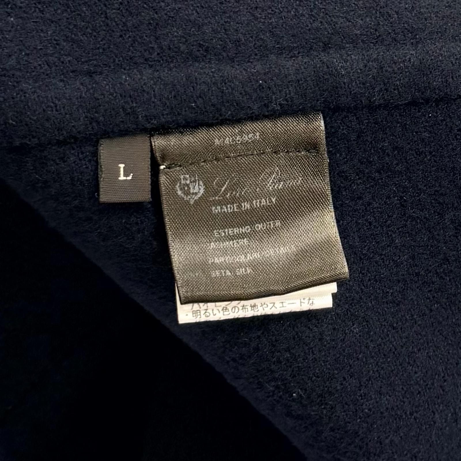Loro Piana Cashmere with Belt Tailored Coat Navy — view 7