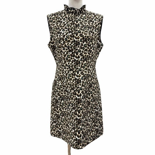 Louis Vuitton Wool Silk Leopard Pattern Frill Color Slip Dress Multi 40