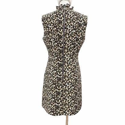 Louis Vuitton Wool Silk Leopard Pattern Frill Color Slip Dress Multi 40 — view 3