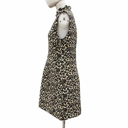 Louis Vuitton Wool Silk Leopard Pattern Frill Color Slip Dress Multi 40 — view 2