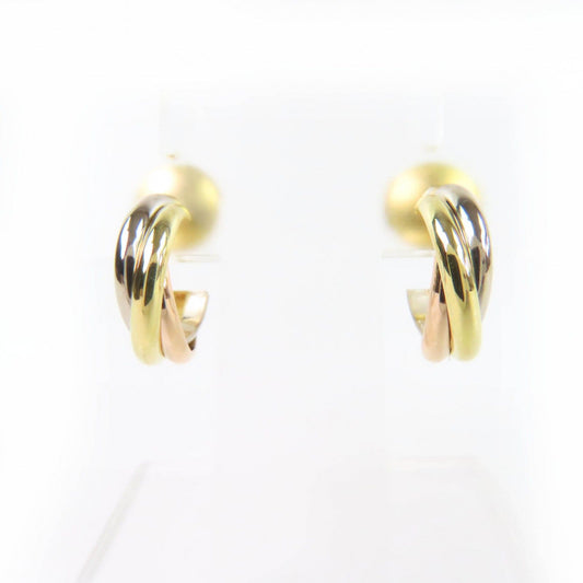 Cartier Trinity Earrings 750 Yellow Gold Pink White