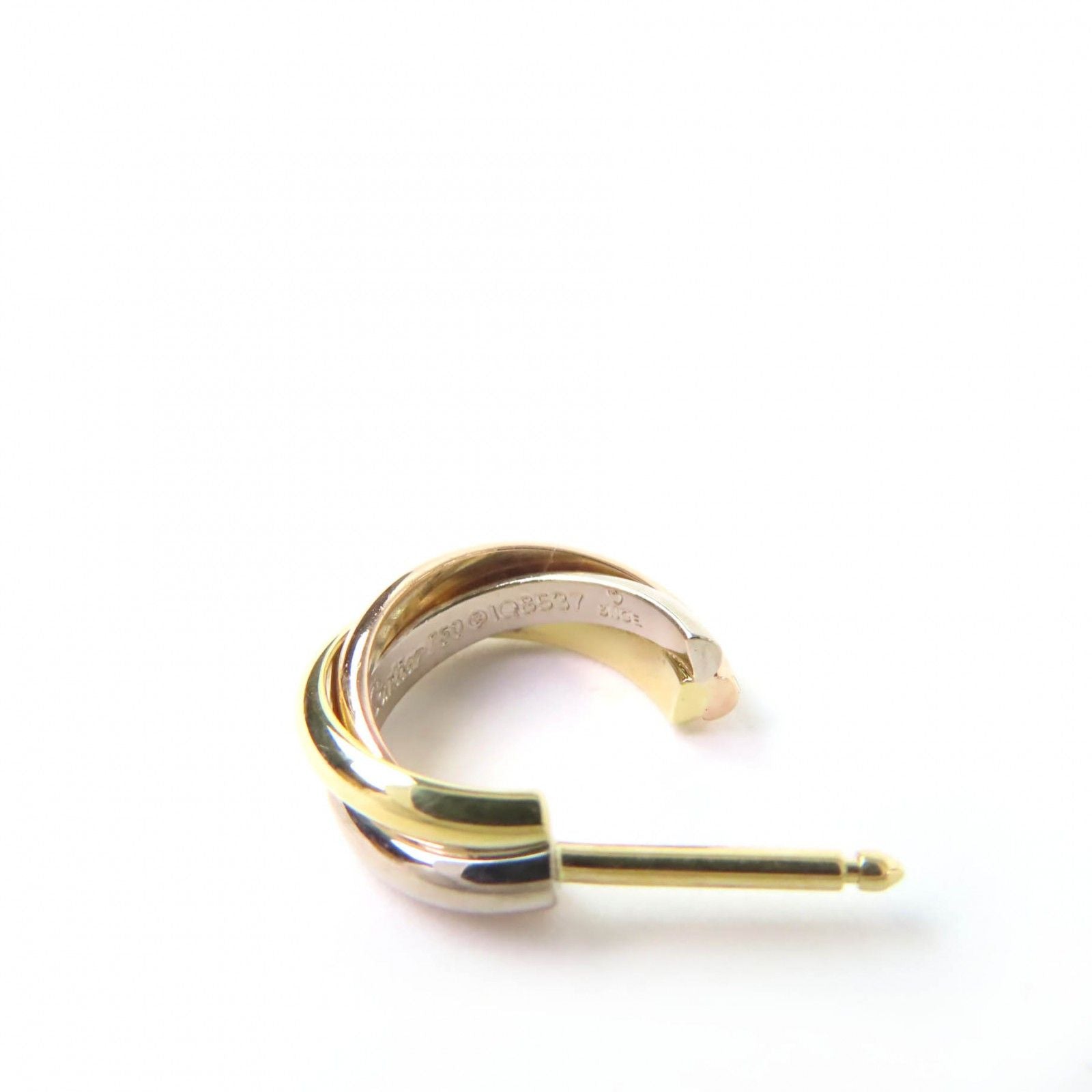 Cartier Trinity Earrings 750 Yellow Gold Pink White — view 6