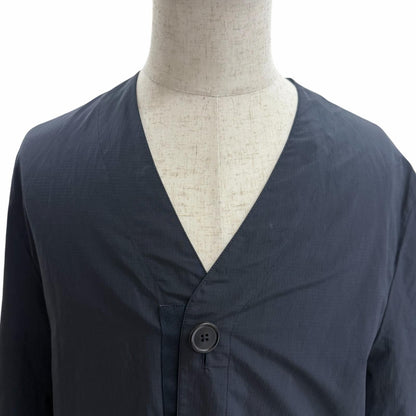 Hermes Logo Zip Collarless Jacket Navy 50 Recommended — view 2