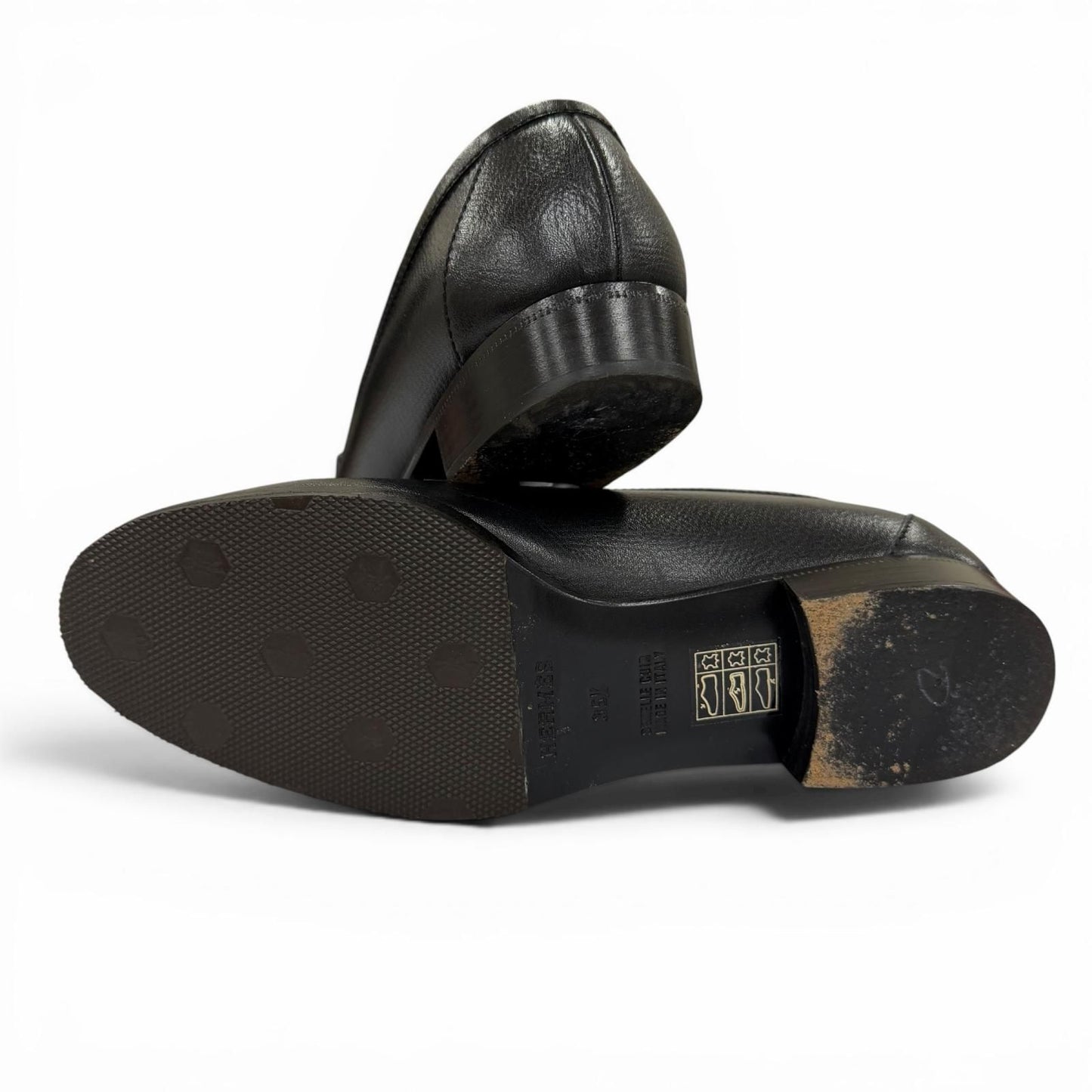 Hermes Destin Gold Kelly Buckle Leather Loafers Black — view 6