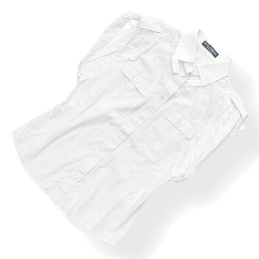 Dolce & Gabbana Short Sleeve Shirt Striped White