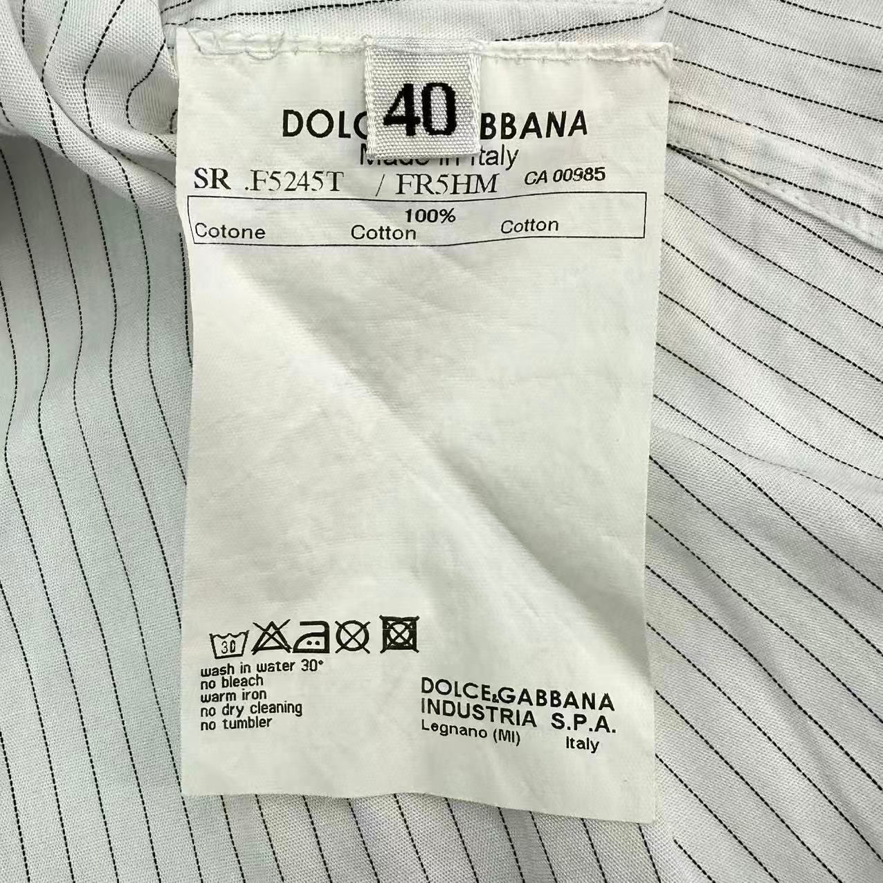 Dolce & Gabbana Short Sleeve Shirt Striped White — view 4