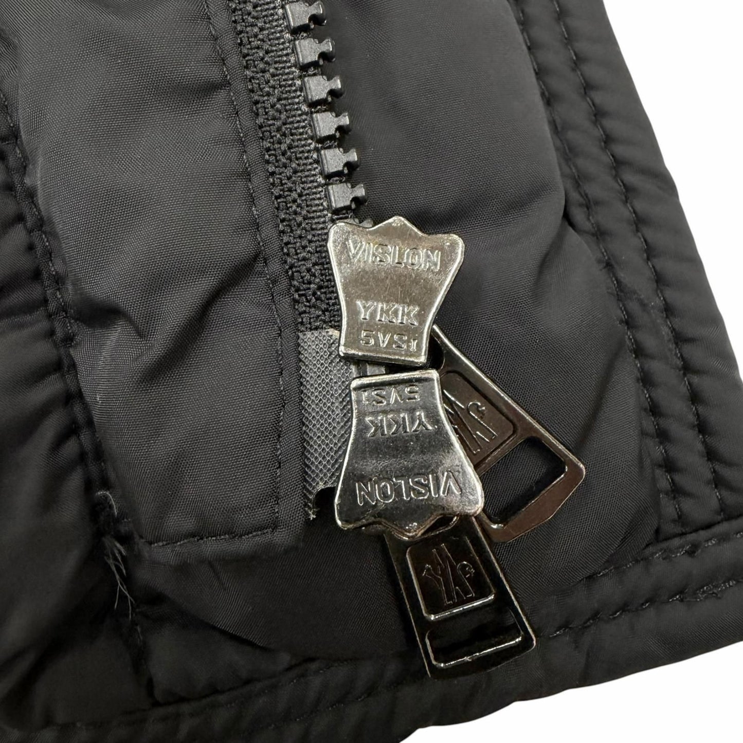 Moncler Ryan Leather with Patch Logo Button Hooded Double Zip Up Jacket Black 0 — view 9