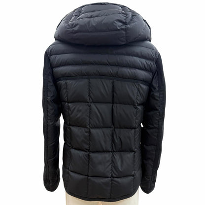 Moncler Ryan Leather with Patch Logo Button Hooded Double Zip Up Jacket Black 0 — view 4