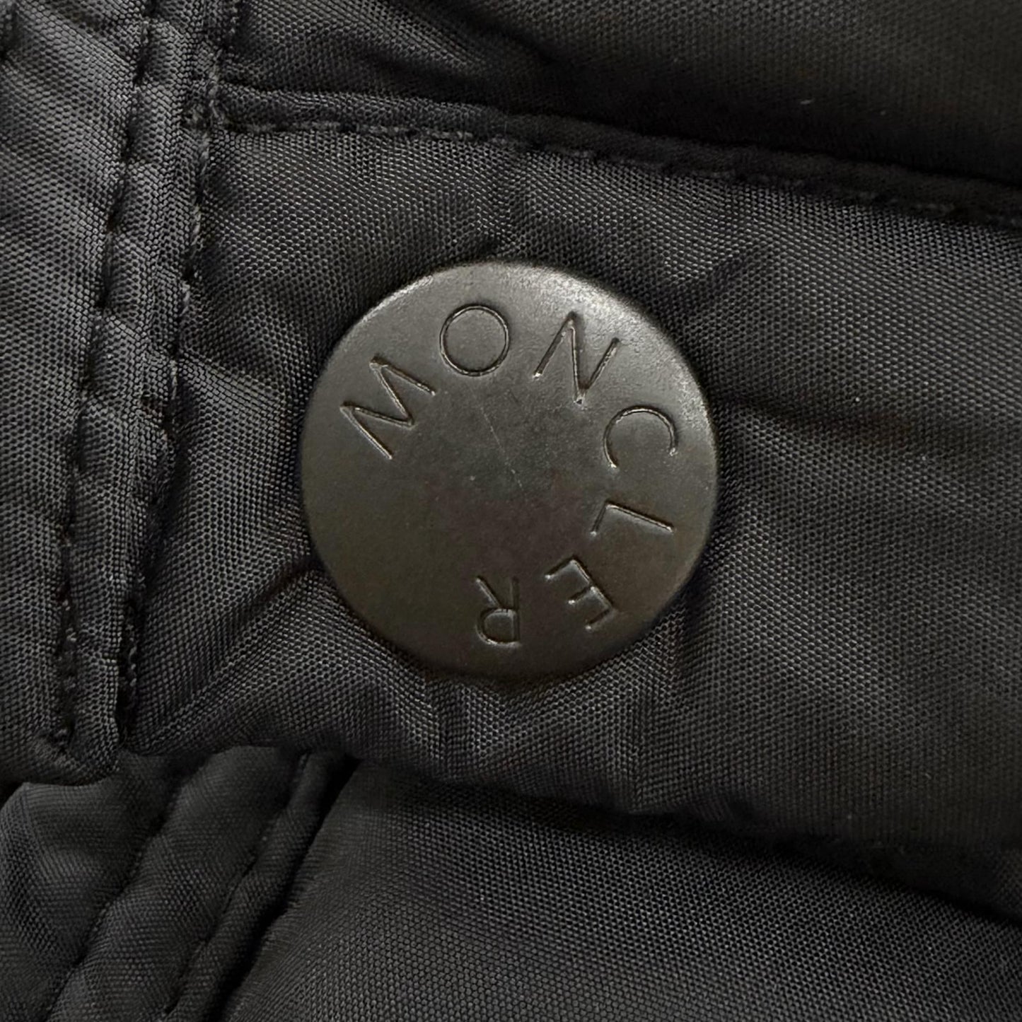 Moncler Ryan Leather with Patch Logo Button Hooded Double Zip Up Jacket Black 0 — view 7
