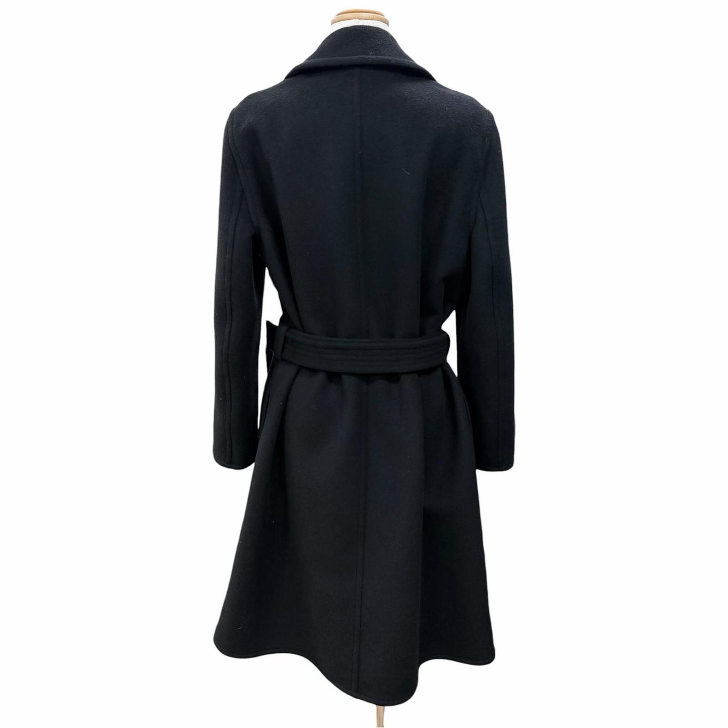 Louis Vuitton Wool Silk Monogram Double Face Belt Wrap Coat Black 38 — view 3