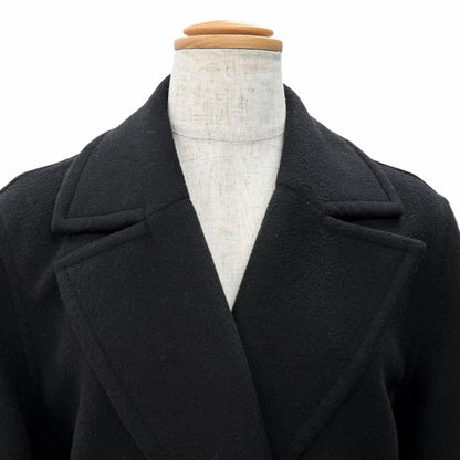 Louis Vuitton Wool Silk Monogram Double Face Belt Wrap Coat Black 38 — view 4