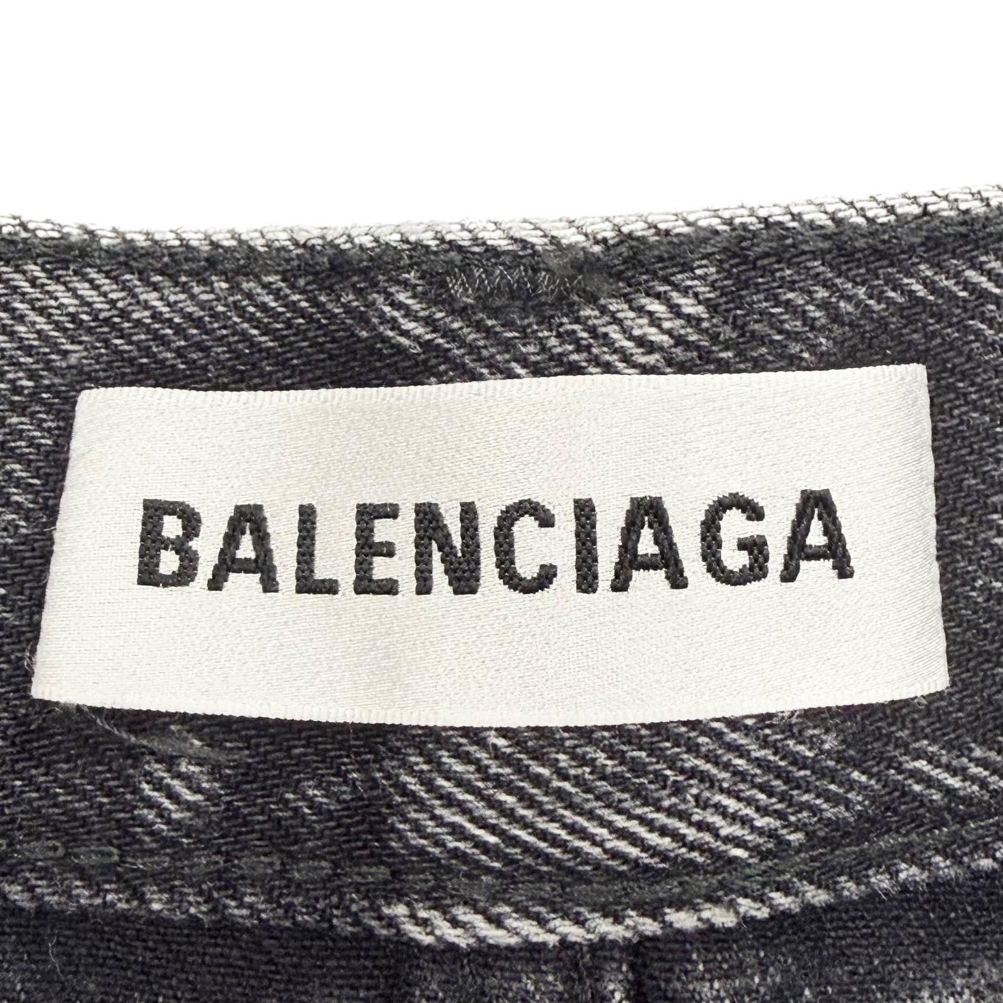 Balenciaga Cotton 100% Logo Patch Denim Shorts Black 34 Recommended — view 7