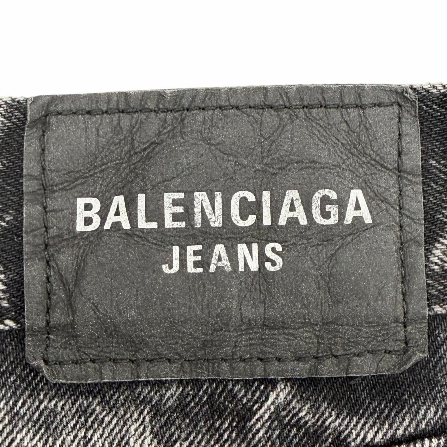 Balenciaga Cotton 100% Logo Patch Denim Shorts Black 34 Recommended — view 6