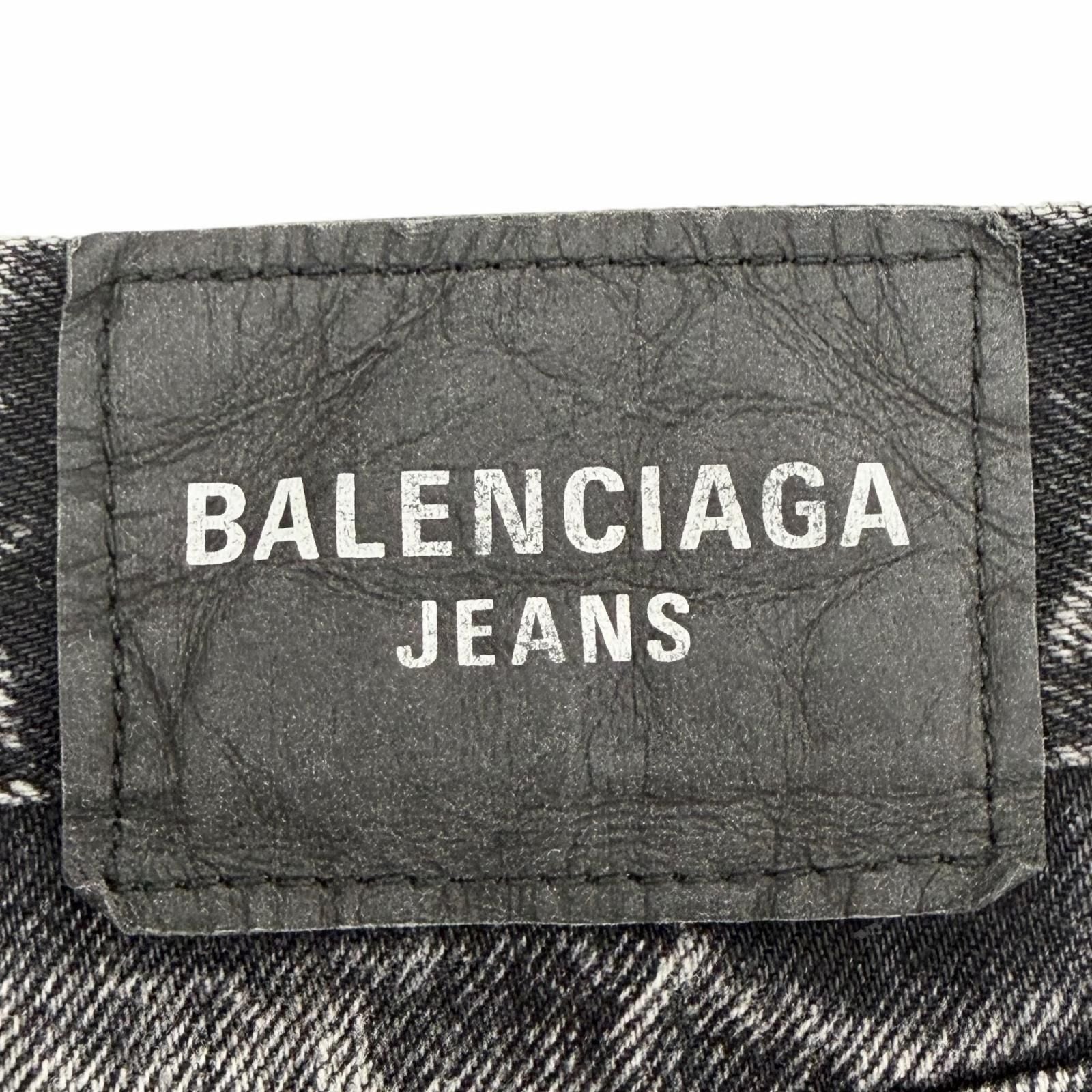 Balenciaga Cotton 100% Logo Patch Denim Shorts Black 34 Recommended — view 6