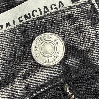 Balenciaga Cotton 100% Logo Patch Denim Shorts Black 34 Recommended — view 5