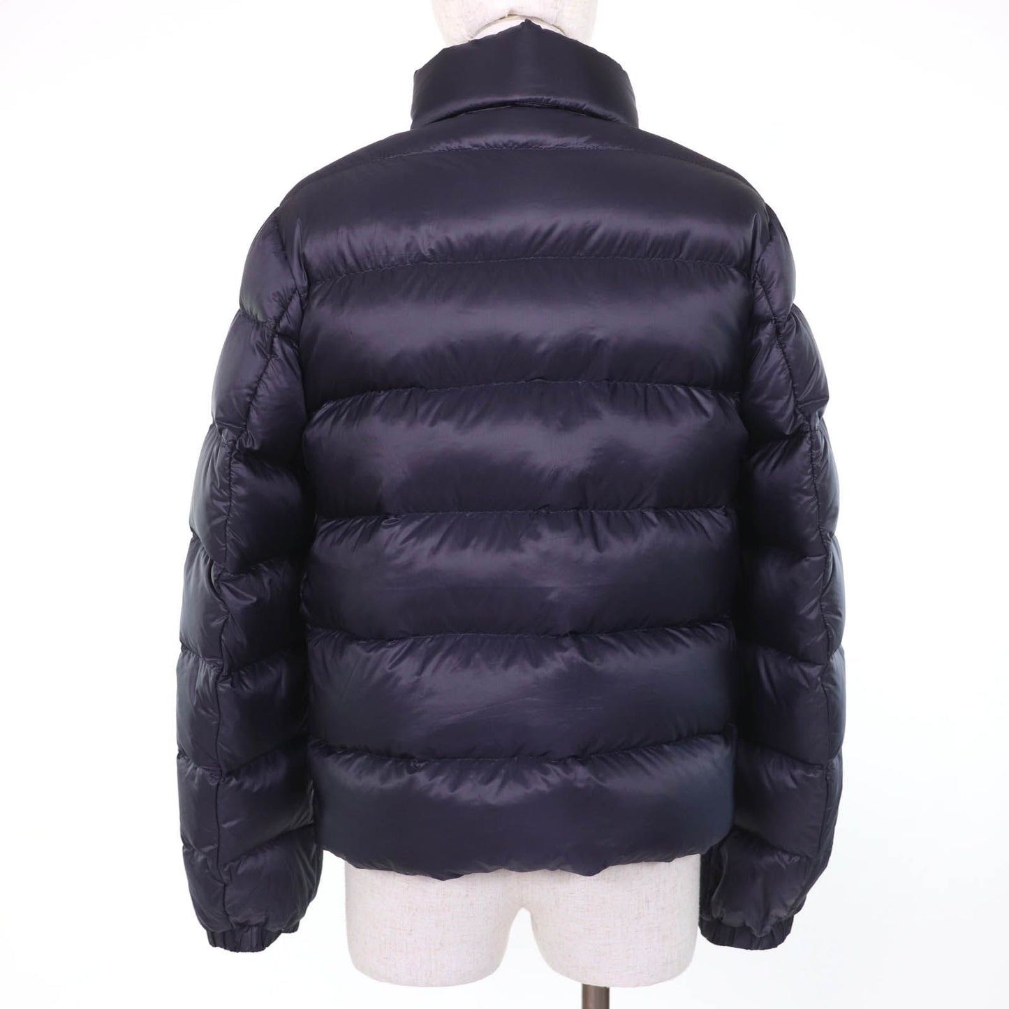 Moncler Servieres Logo Patch Hooded Kids Down Jacket Navy — view 3