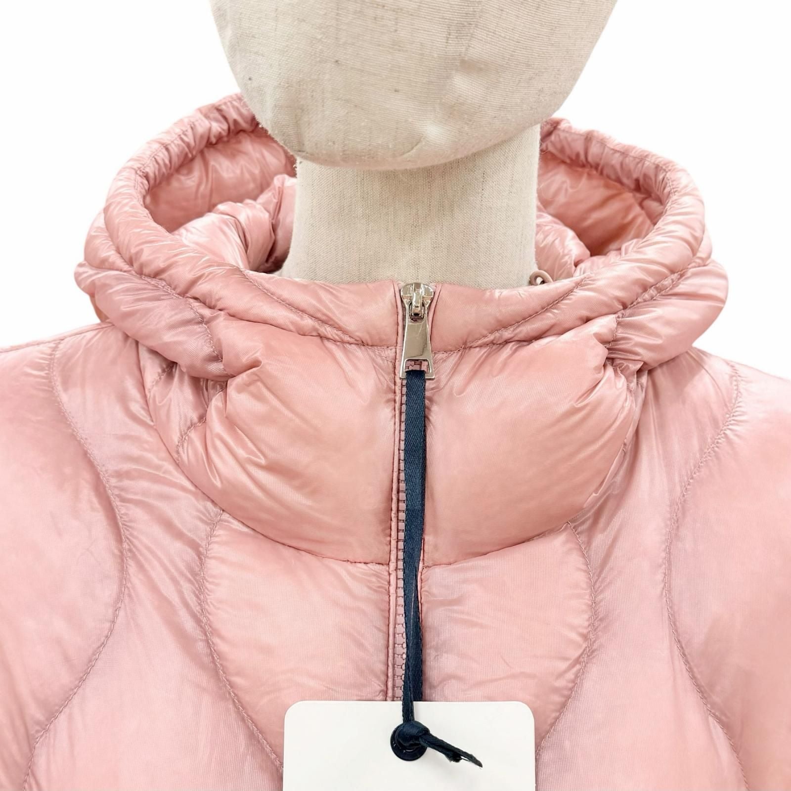 Moncler Anthon Logo Patch with Hood Down Jacket Pink 0 Hanger — view 4