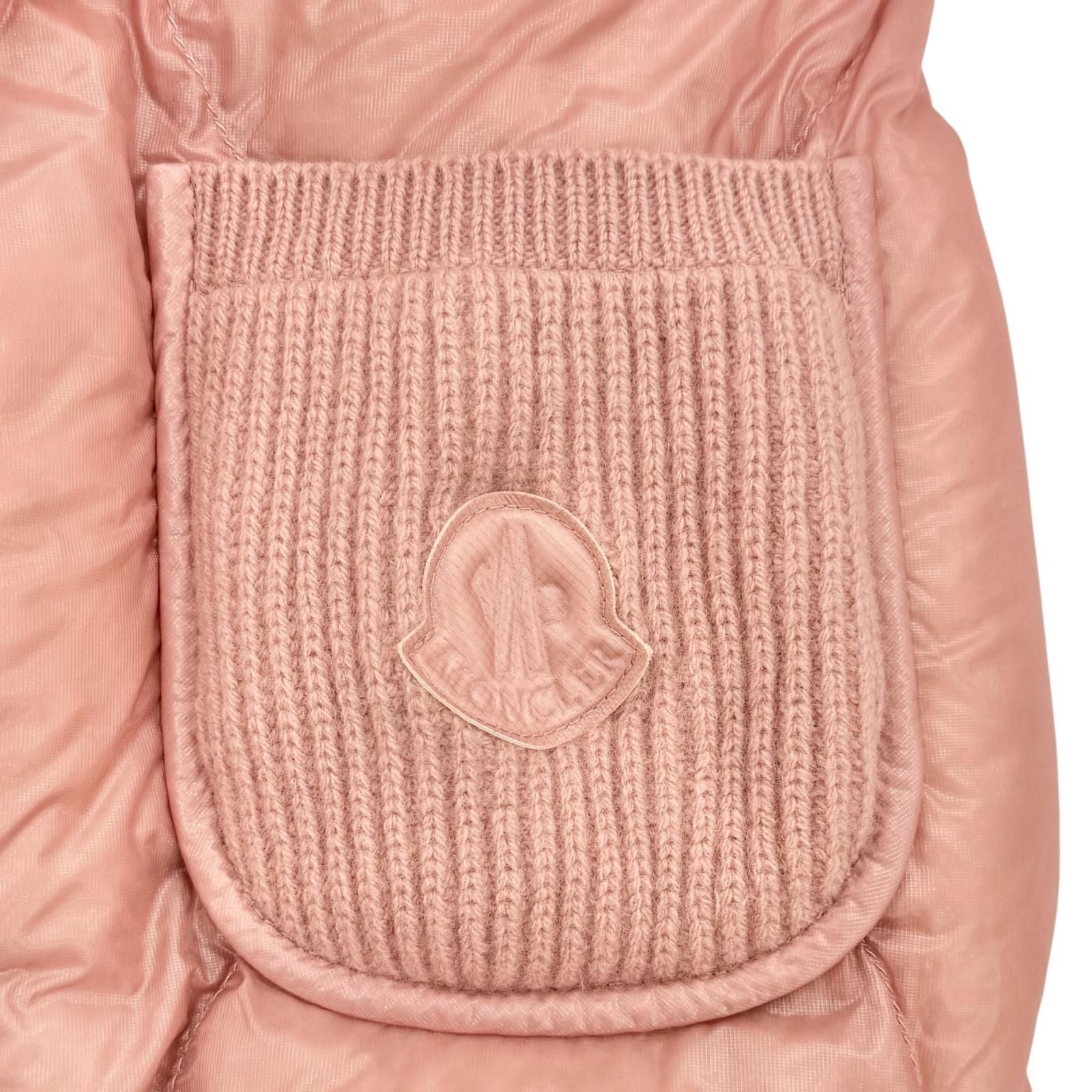 Moncler Anthon Logo Patch with Hood Down Jacket Pink 0 Hanger — view 6