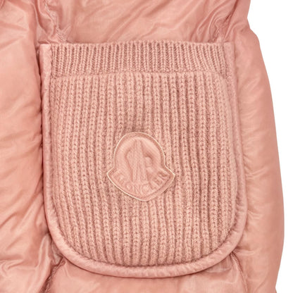Moncler Anthon Logo Patch with Hood Down Jacket Pink 0 Hanger — view 6
