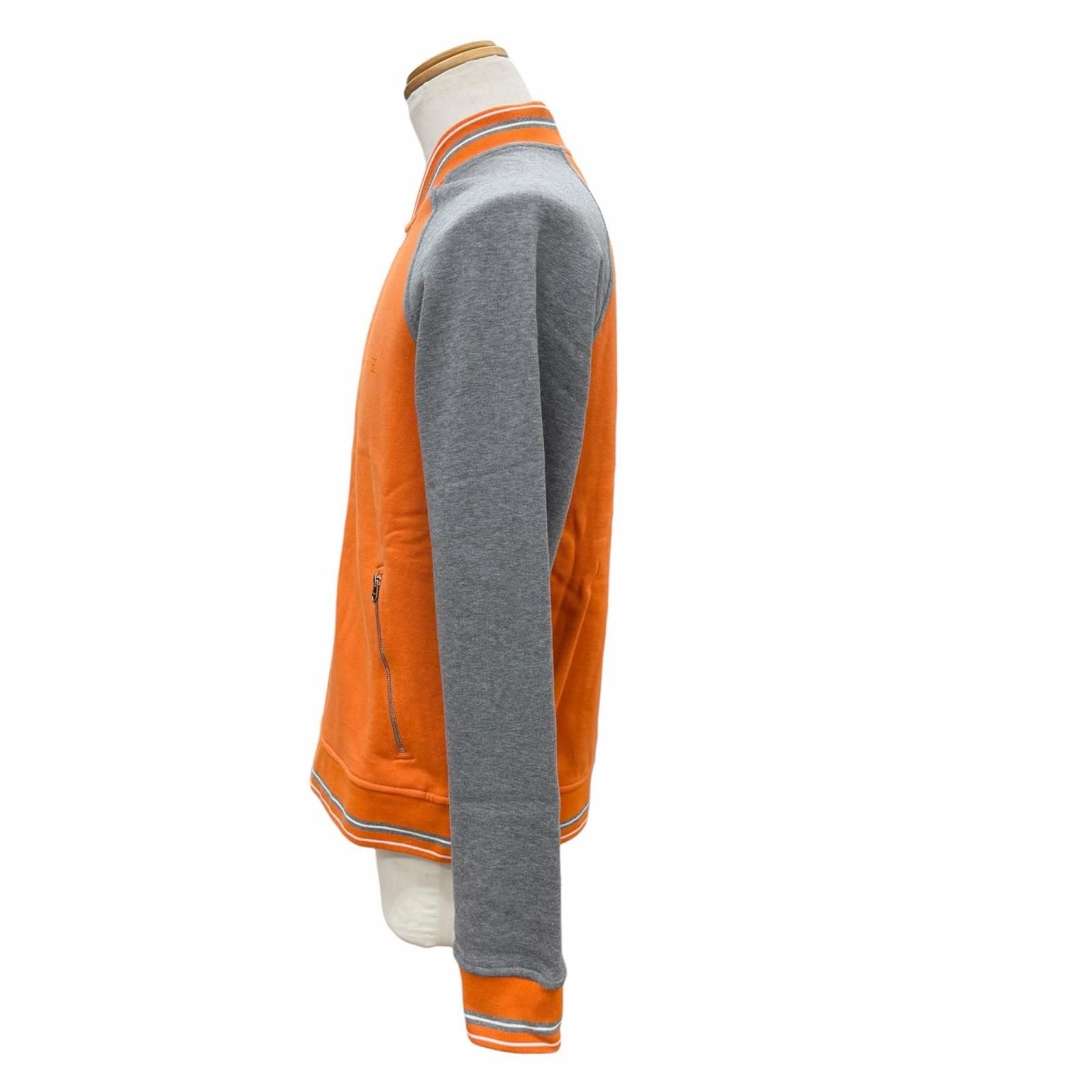 Hermes Cotton 100% Logo Embroidery Series Button Brushed Lining Jacket Stadium — view 3