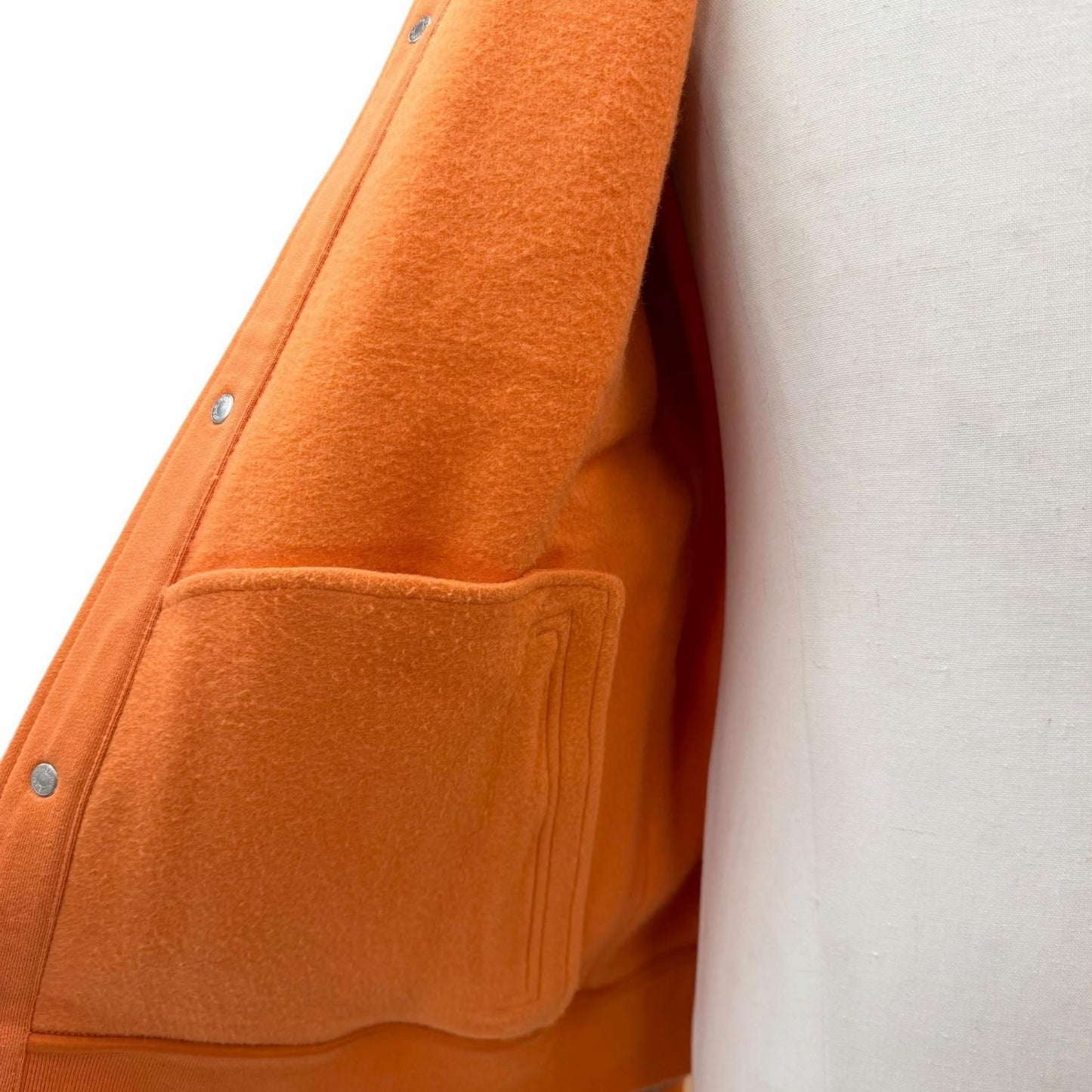 Hermes Cotton 100% Logo Embroidery Series Button Brushed Lining Jacket Stadium — view 5