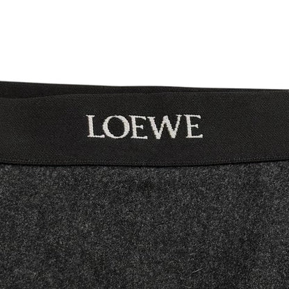Loewe Wool Cashmere Blend Logo Asymmetric Skirt Charcoal Gray 34 — view 6