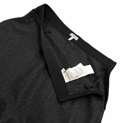 Loewe Wool Cashmere Blend Logo Asymmetric Skirt Charcoal Gray 34 — view 5