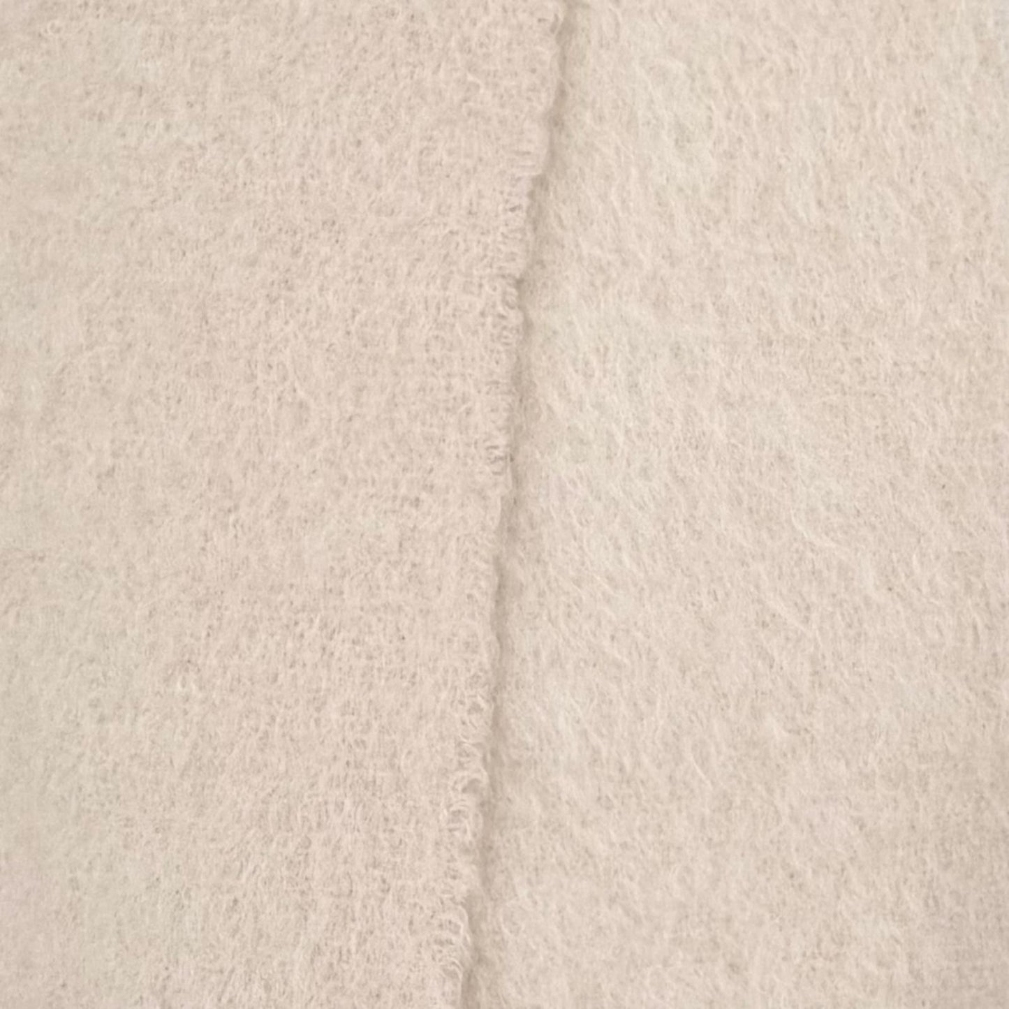 Loewe Mohair Wool Blend Fringe Anagram Leather Long Scarf with Patch Ivory — view 2