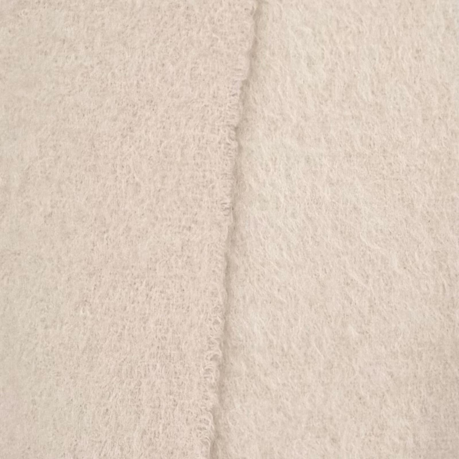 Loewe Mohair Wool Blend Fringe Anagram Leather Long Scarf with Patch Ivory — view 2