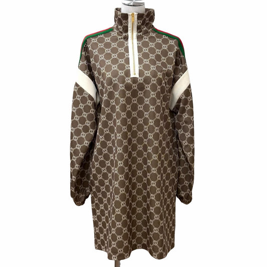 Gucci Interlocking All Over Pattern Web Line Dress Brown