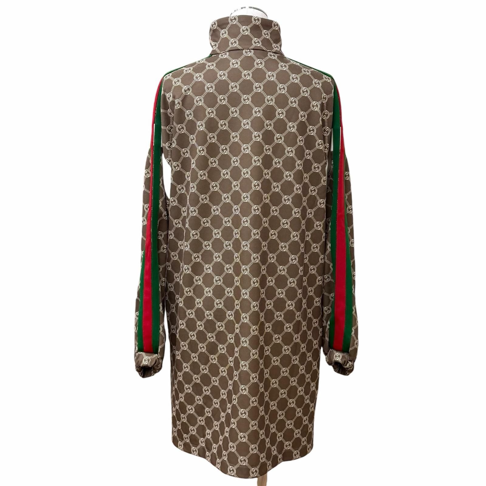 Gucci Interlocking All Over Pattern Web Line Dress Brown — view 3